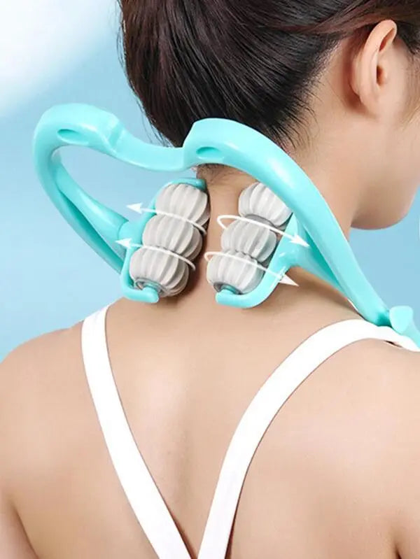 6-wheel Manual Neck Massager, Handheld Grip Neck Kneading myshopideas