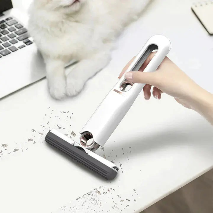 Self Squeeze Portable Mini Mop, Wet & Dry Desktop Cleaning Mini Mop (2 Cotton Tips + 1 Squeeze Handle) myshopideas